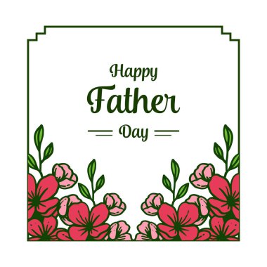 Desen çelenk çerçeve ile Vektör illüstrasyon tebrik kartı mutlu baba gün