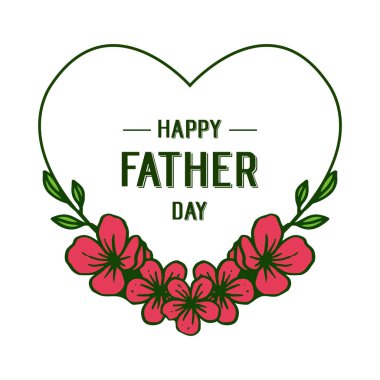Vektör illüstrasyon soyut çiçek çerçeve için mutlu babalar günü yazma