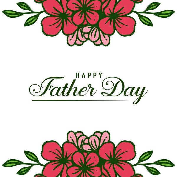 Vector illustration writing happy father day for abstract floral frame — Stock Vector