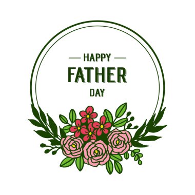 Vektör illüstrasyon çelenk çerçeveleri şekil dairesel ile baba gün tebrikler