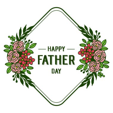 Vektör illüstrasyon çiçek çerçeveleri tebrik baba gün ile beyaz zemin üzerinde izole