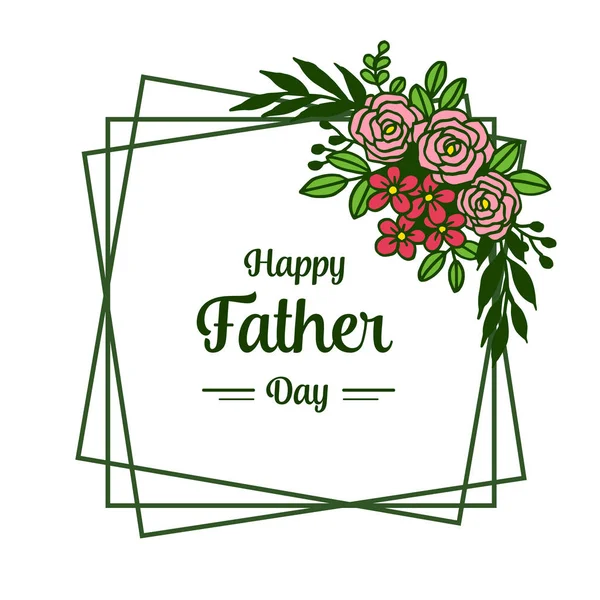 Tebrik kartı tebrik baba gün için Vektör illüstrasyon doku çiçek çerçeve
