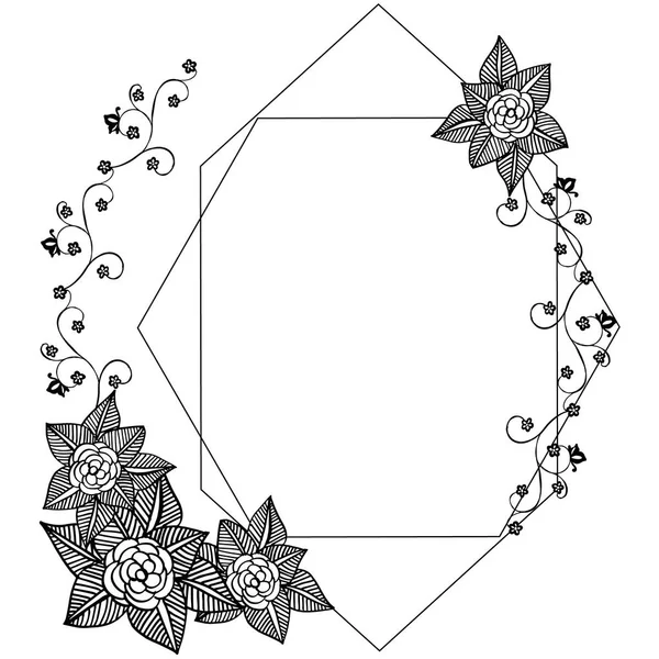 Illustration vectorielle style de carte pour cadre élégant de fleur de feuille — Image vectorielle