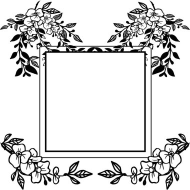 Sanat yaprak çiçek çerçeve için kart Vektör illüstrasyon dekor