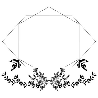 Yaprak çiçek çerçevesi dokusu ile vektör illüstrasyon şablonu