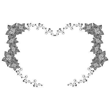 Çeşitli kalabalık çiçek çerçevesi için kartın vektör illüstrasyon şekli