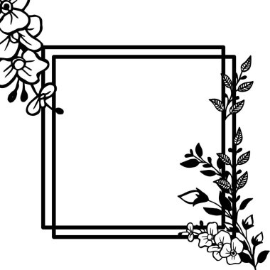 Çeşitli sanat yaprak çiçek çerçeve için vektör illüstrasyon tebrik kartı