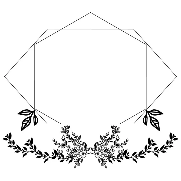 Plantilla de ilustración vectorial con textura de marco de flor de hoja — Archivo Imágenes Vectoriales