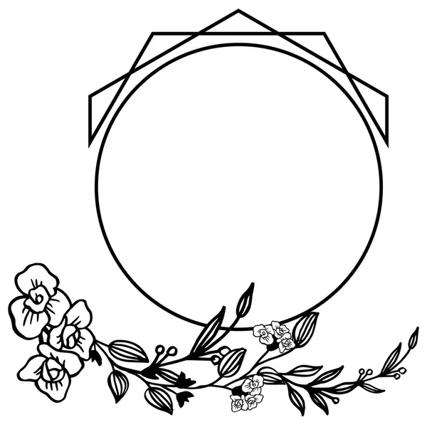 Desenho de ilustração vetorial de cartão para vários ornamentos de moldura floral de folha —  Vetores de Stock