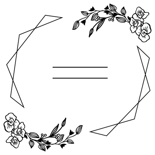 Векторная иллюстрация оформления карточки для различного орнамента листовой цветочной рамы — стоковый вектор