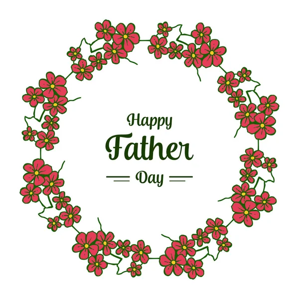 Vector illustration pattern art floral frame with greeting card of happy father days — Stock Vector