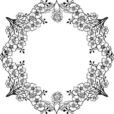 Dekoratif çerçeve, çiçek girdaplar ve tasarım için çiçekler, davetiye kartı dekorasyonu için. Vektör