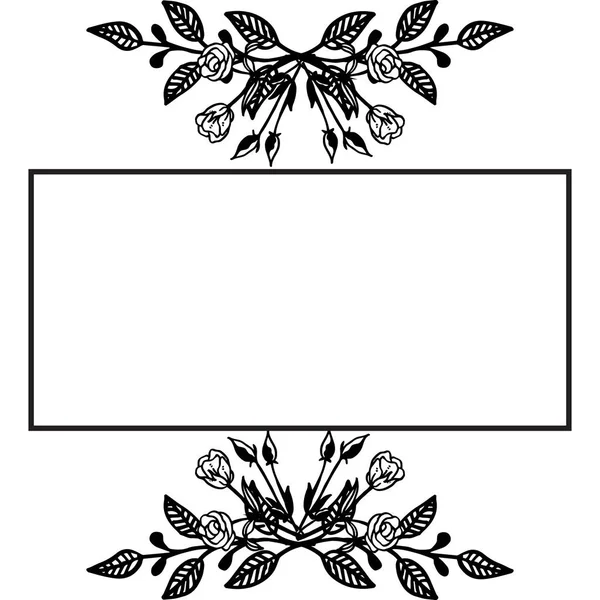 Drawing flower and various leaves, for various card decoration. Vector — Stock Vector