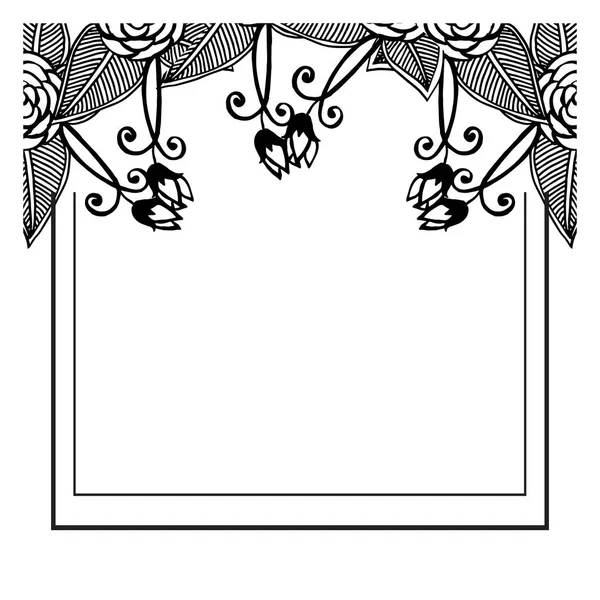 Elemento di design della cornice floreale, isolato su sfondo bianco, motivo per matrimonio invito. Vettore — Vettoriale Stock
