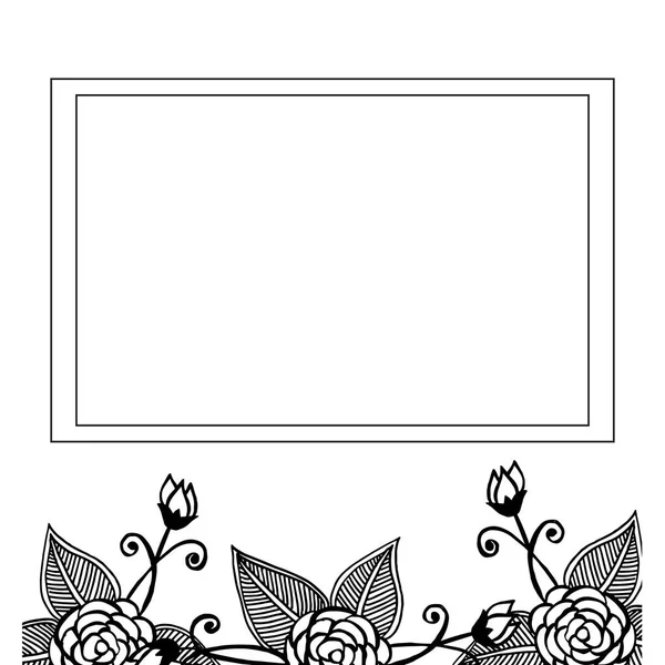 Elemento de design de moldura de flor, isolado no fundo branco, padrão para casamento convite. Vetor —  Vetores de Stock