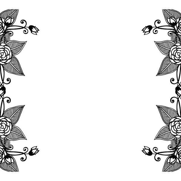 Element design av blomma ram, isolerad på vit bakgrund, mönster för inbjudan bröllop. Vektor — Stock vektor