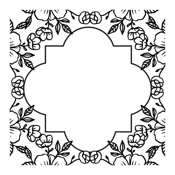 Tarjeta de invitación moderna, decoración de la corona, marco floral textura. Vector — Vector de stock
