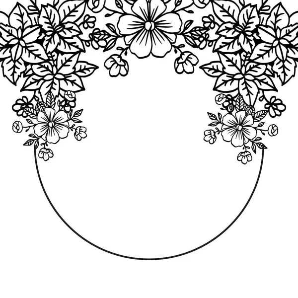 Zeichnung Blume und Blätter, Rahmen modern, für verschiedene Hochzeitskarten, Banner. Vektor — Stockvektor