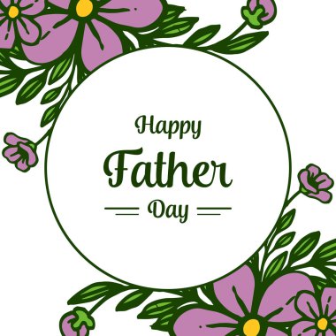 Mor bouqet çerçeveler çiçek için Vektör illüstrasyon davet kartı mutlu baba günü