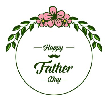 Soyut yaprak çiçek çerçeveleri için Vektör illüstrasyon dekoratif kart tebrikler baba gün