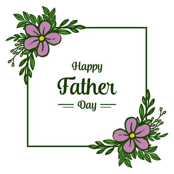 Doku mor çelenk çerçeve için Vektör illüstrasyon poster mutlu baba günü