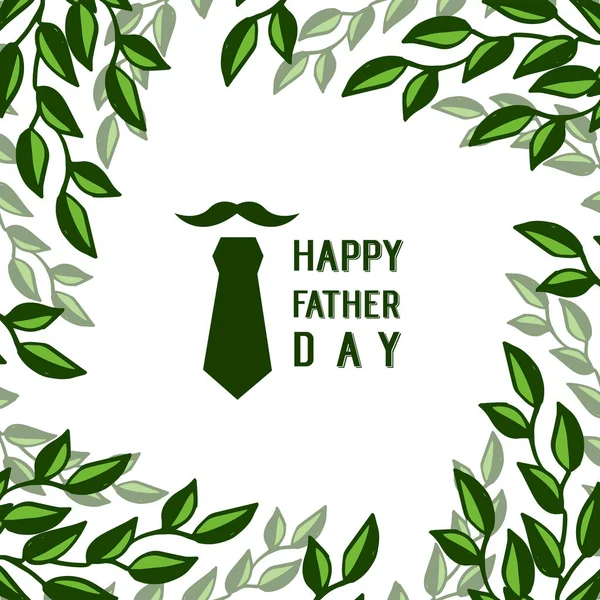 Illustrazione vettoriale carta decorativa congratulazione padre giorno per cornici astratte foglia fiore — Vettoriale Stock