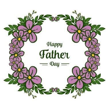 Beyaz arka plan, yaprak lar ve çiçekler, mutlu babalar günü için dekor izole. Vektör