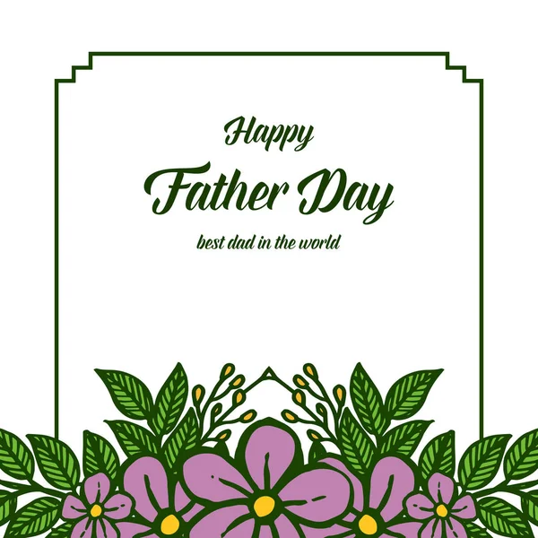 Design für einen glücklichen Vatertag, lila Blumenrahmen blühen. Vektor — Stockvektor