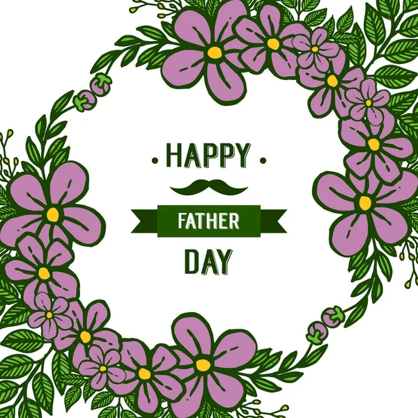 Isolated on white background, leaves and flowers, decor for happy father day. Vector — Stock Vector