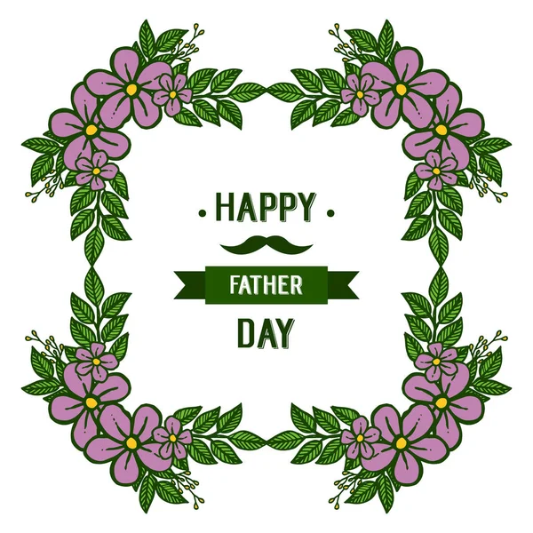 Bandiera per felice giorno del padre, elegante fiore viola. Vettore — Vettoriale Stock