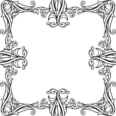 Güzel süs, zarif çiçek, davet kartı ile çelenk çerçeve. Vektör