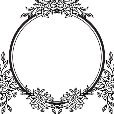 Tebrik kartı veya davet kartı için çiçek çerçevesi çizim, bitkilerin şablonu. Vektör