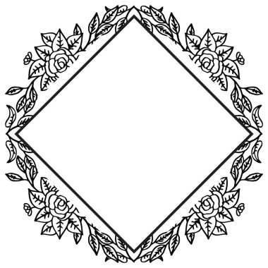 Tebrik kartı veya davet kartı için çiçek çerçevesi çizim, bitkilerin şablonu. Vektör