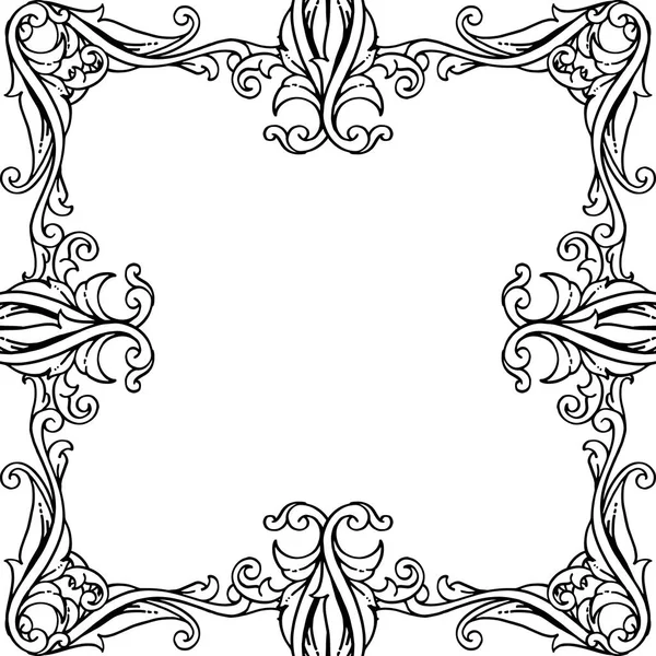 Bel ornement, cadre de couronne avec fleur élégante, carte d'invitation. Vecteur — Image vectorielle