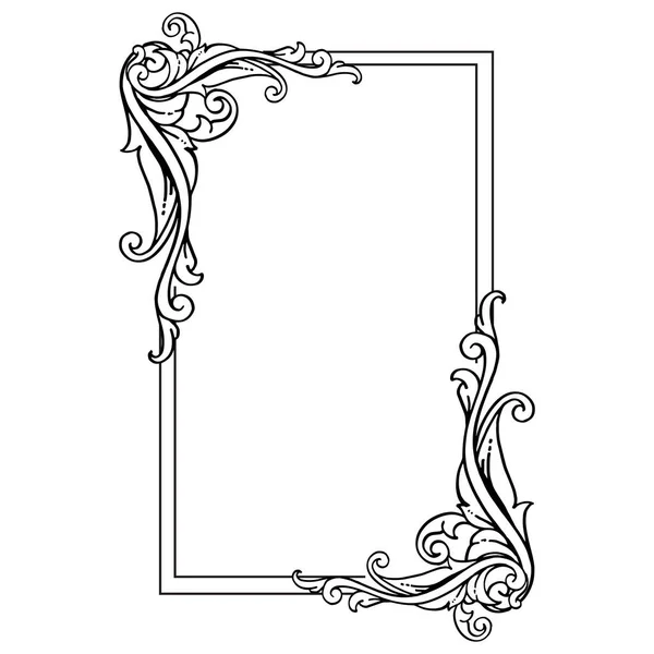 Elegant flower frame, for greeting card, decoration of art modern. Vector — Stock Vector