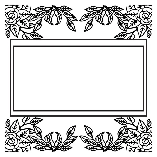 Ornamento de desenho de cartão de convite, ramos e folhas de fábricas tropicais. Vetor —  Vetores de Stock