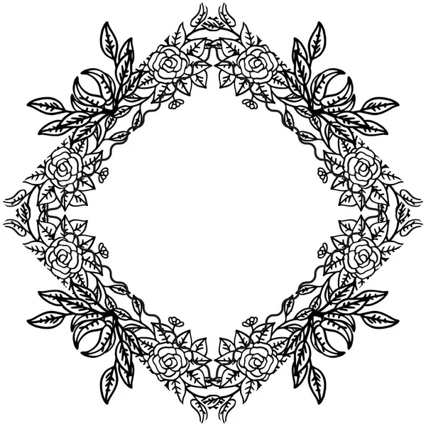 Рисунок цветочный с черно-белым, уникальное украшение для различных карт. Вектор — стоковый вектор