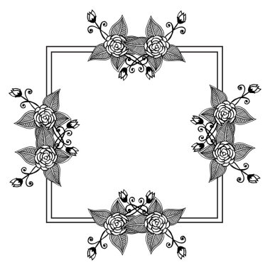 Afiş ve tebrik kartı dekorasyon, zarif çiçek çerçeve, Vektör