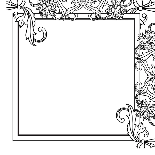 Schöner floraler Rahmen, elegante Einladungskarte. Vektor — Stockvektor