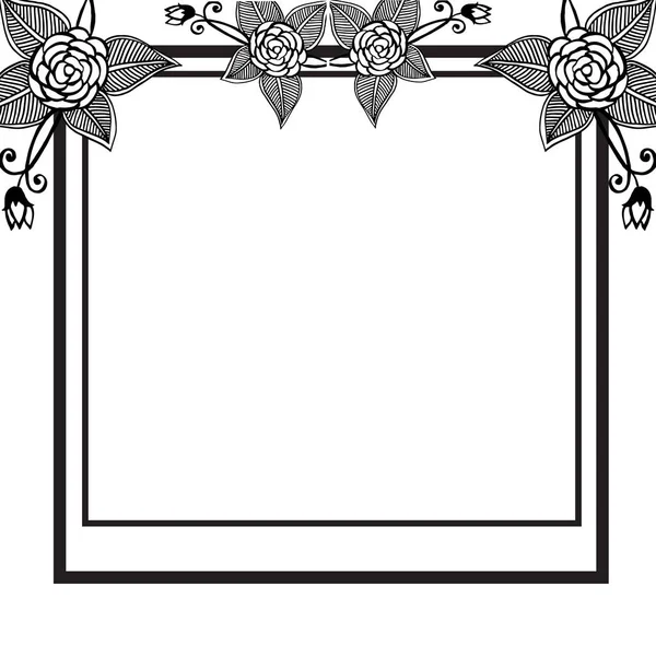 Banner och gratulationskort dekoration, elegant blommig ram, vektor — Stock vektor