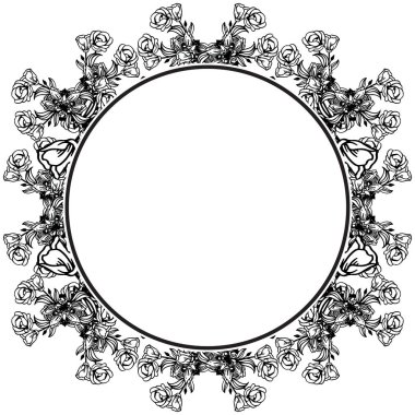 Dekorasyon kartı, güzel çiçek çerçeve, sınır benzersiz. Vektör