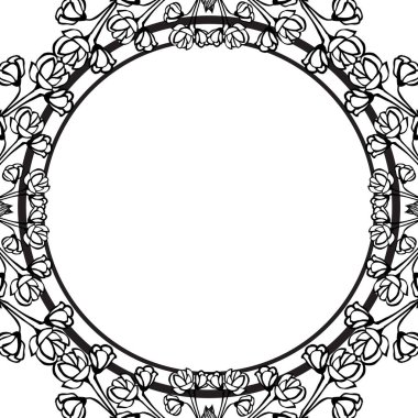 Güzel siyah beyaz, tebrik kartı, düğün kartı. Vektör