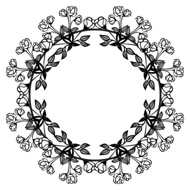 Dekoratif çerçeve, çiçek beyaz, tasarım kartı izole. Vektör