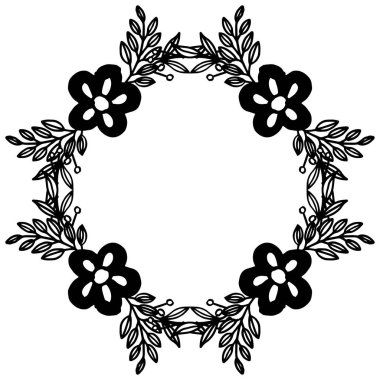 Davet kartı, kalabalık çiçek çerçeveli tebrik kartı. Vektör