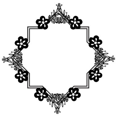 Çiçek ve tropikal bitkilerin yaprakları, davet kartı ve tebrik kartı. Vektör