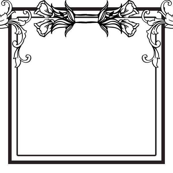 Aislado en un marco blanco y floral para adornar tarjetas de cumpleaños. Vector — Vector de stock