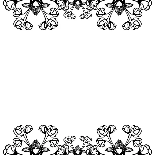 Dekorativní rám, květina izolovaná na bílé, návrhové kartě. Vektorové — Stockový vektor