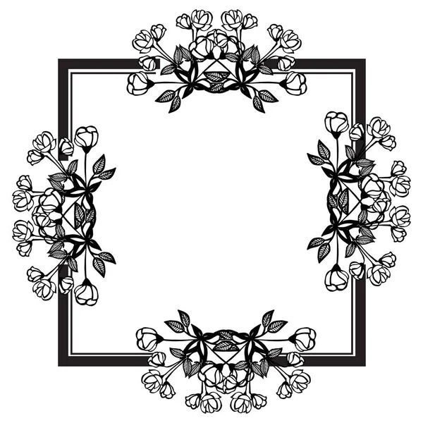 Dekoratív keret, virág izolált fehér, design-kártya. Vektor — Stock Vector