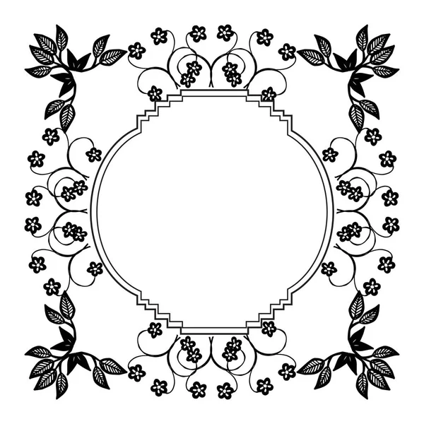 Tarjeta decorativa con flores vintage, aislada sobre fondo blanco. Vector — Archivo Imágenes Vectoriales