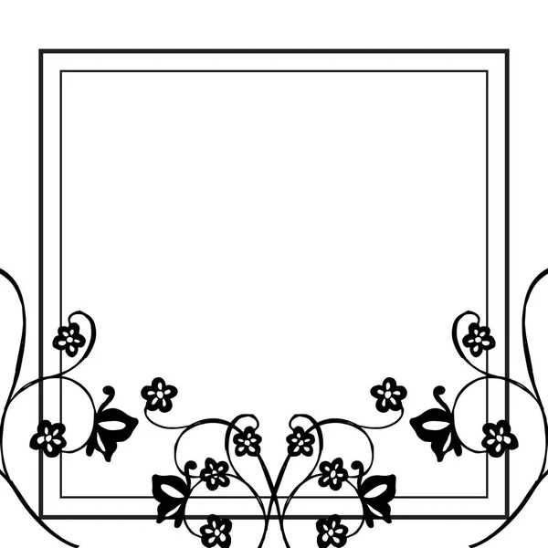 Blossom flower frame, isolated of silhouette for design card. Vector — Stock Vector